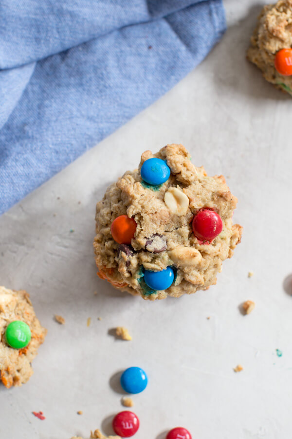 Gluten Free Monster Cookies | Flourless Peanut Butter Oatmeal Cookie ...