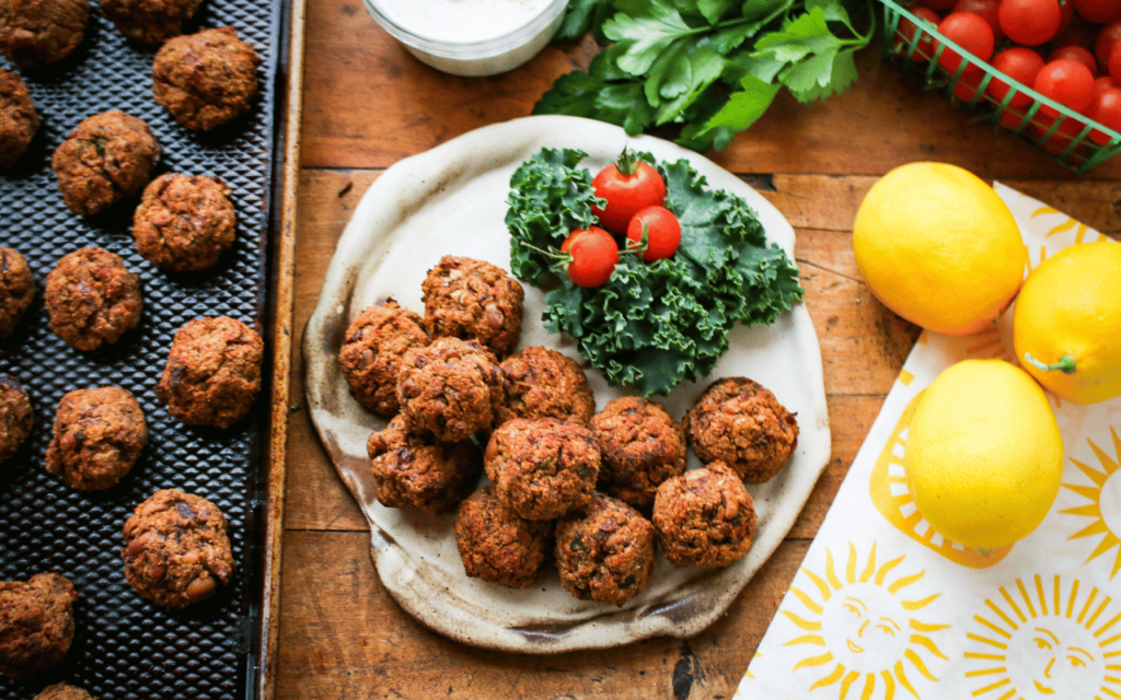 Greek Black Eyed Peas Vegan Meatballs