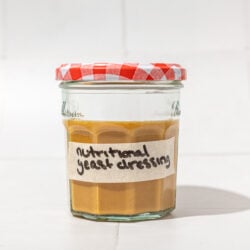 nutritional yeast dressing in glass jar