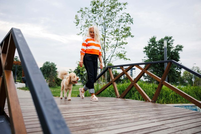 woman-walking-dog