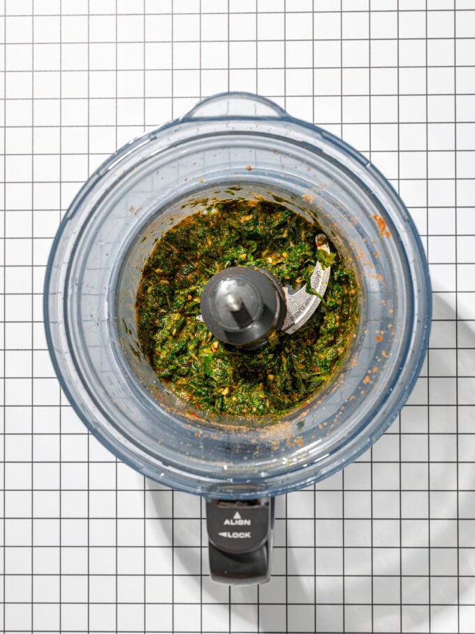 chermoula sauce in food processor