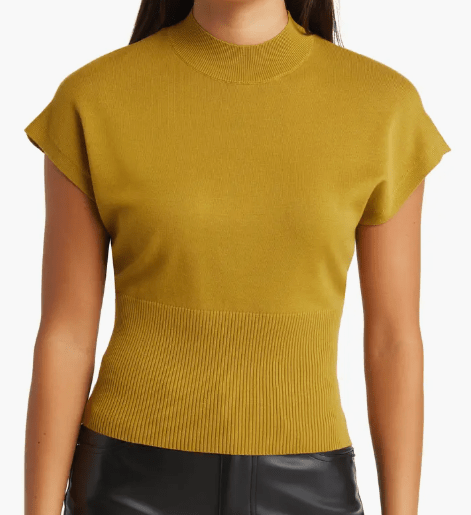 Open Edit Mock Neck Rib Sweater, $23.97+